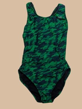 TYR Green Camouflage One-Piece Swimsuit
